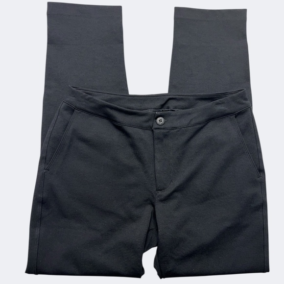 American Giant Pants Womens 8 Black Knit Commuter Chino Stretch Made USA - Picture 2 of 8